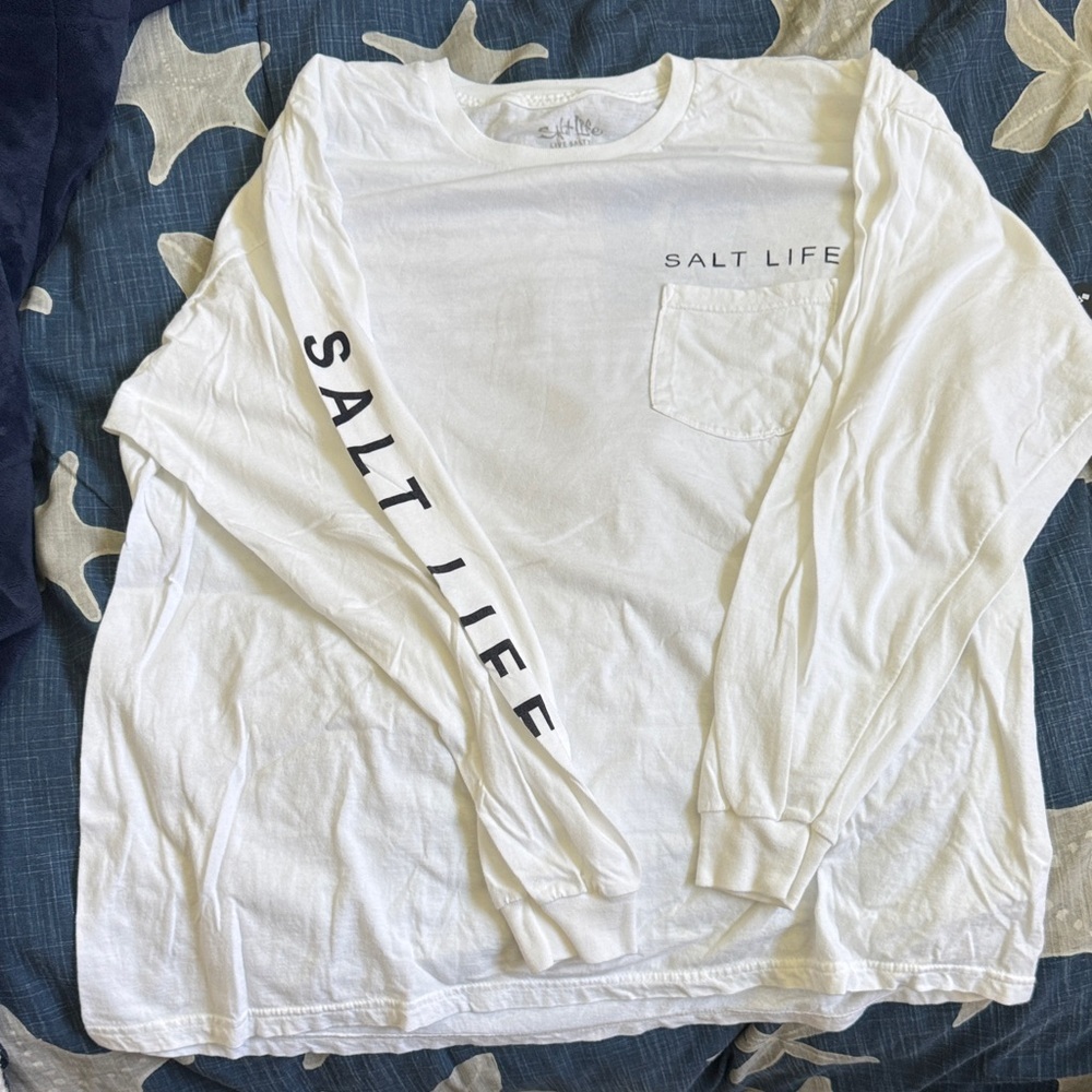Salt Life White Long Sleeve Tee - Picture 1 of 4